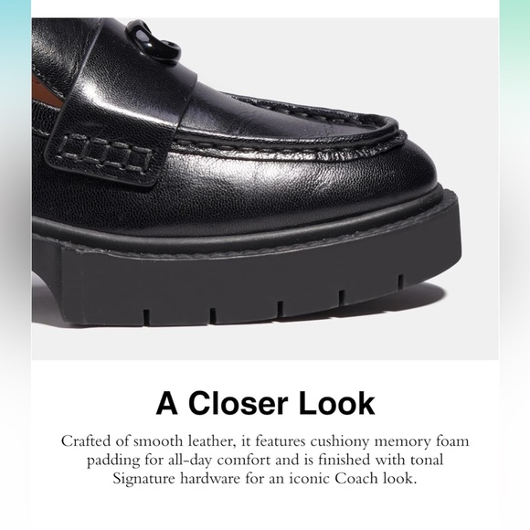 Coach Black Leather Loafers - Picture 7 of 9